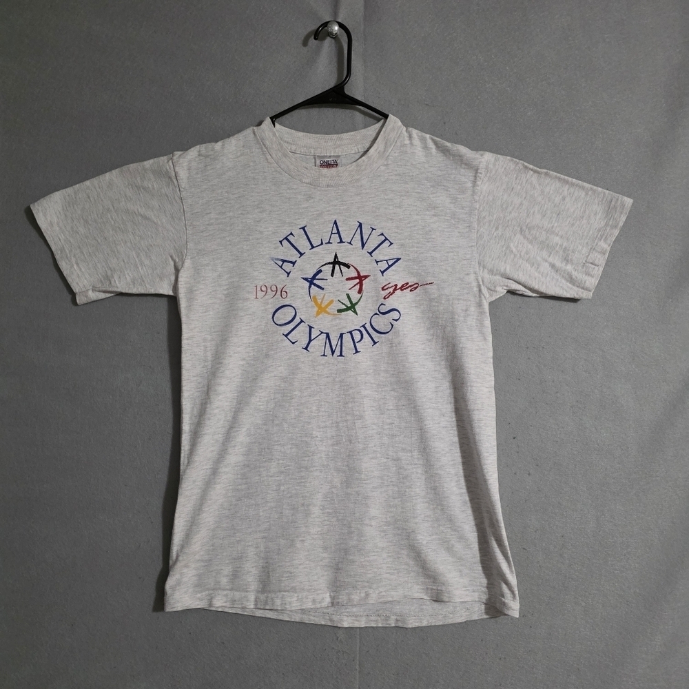 Vtg Oneita Power T 1996 Atlanta Olympics Single Stitch USA Size Large